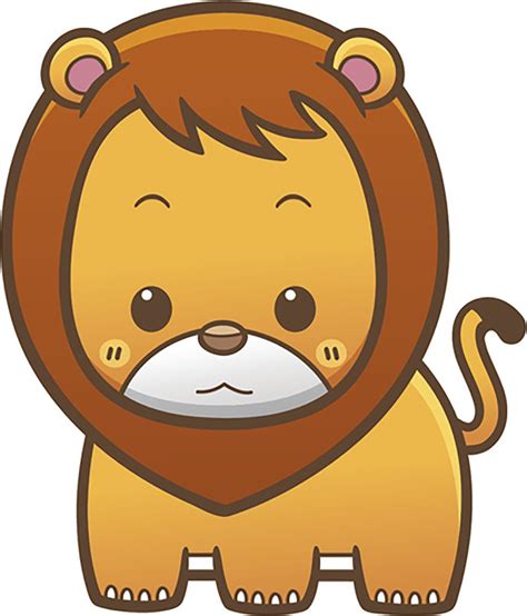 Are there any cute animals for baby cards? Cute Simple Kawaii Wild Animal Cartoon Icon - Lion Vinyl ...