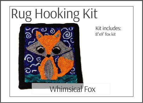 Whimsical Fox Rug Hooking Kit Loopy Wool Supply