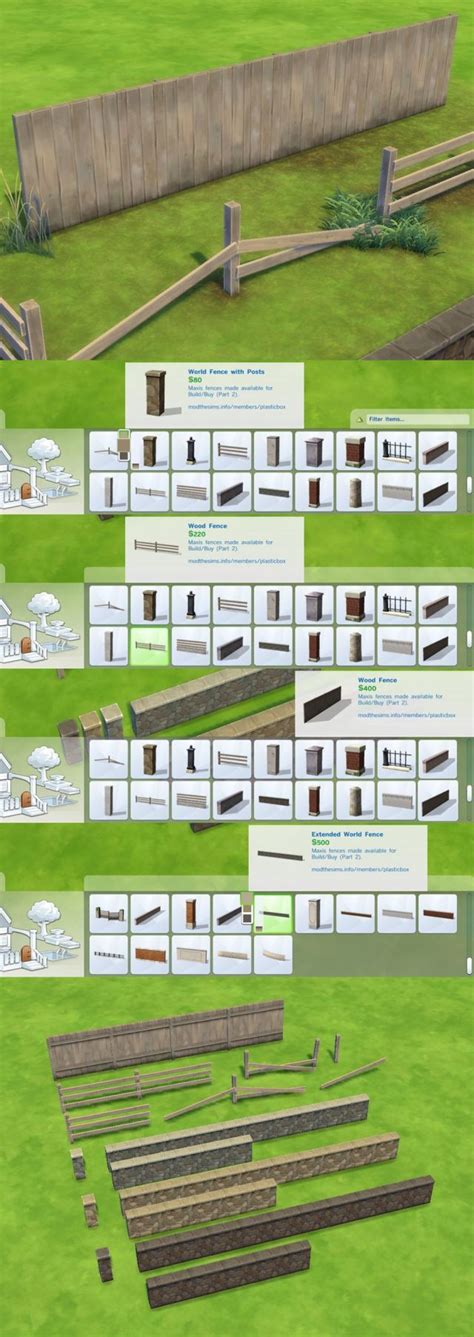 Liberated Fences 2 By Plasticbox Изгороди для Sims 4 Cтроительство