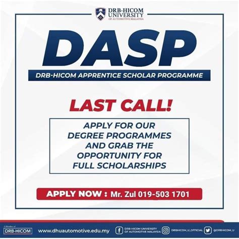 Syarat kemasukan syarat am : BIASISWA PENUH DRB-HICOM (DASP) PROGRAM... - USM Life ...