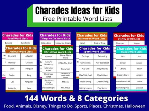 192 Easy Charades Ideas For Kids And Printable Words Lists Happy Mom