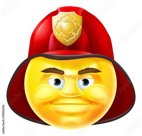 Fireman Emoji Emoticon Stock Vektorgrafik Adobe Stock