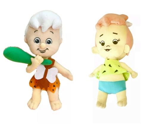 Pebbles Flintstones And Bam Bam 15” Plush Stuffed Doll Hanna Barbera High