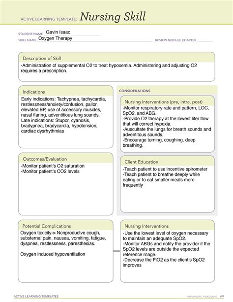 Skill O2therapy Active Learning Template Active Learning Templates
