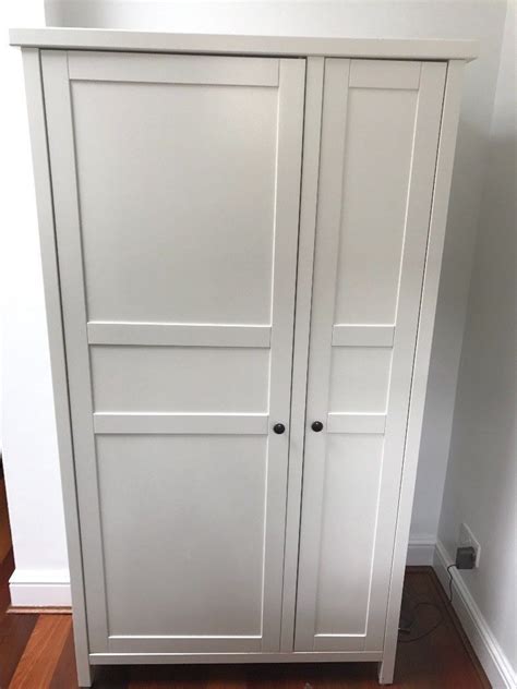 M And S White Freestanding Wardrobe • Solid Wooden Cupboard • Provides