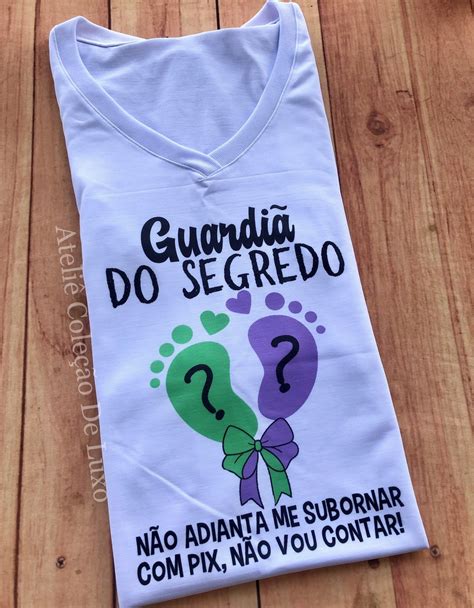 Baby Look Guardiã Do Segredo Chá Revelação Verde E Lilás Elo7