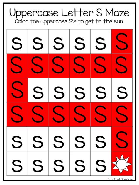 S Uppercase Letter Maze Worksheets The Letter S Photo 44437908 Fanpop
