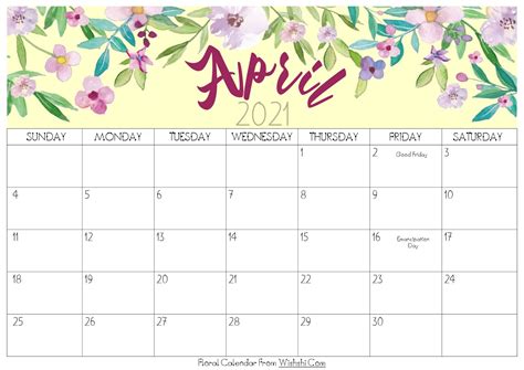 April 2021 calendar starts with sunday as starting of week begin. Floral April 2021 Calendar Printable - Free Printable Calendars Floral April 2021 Calendar Printable