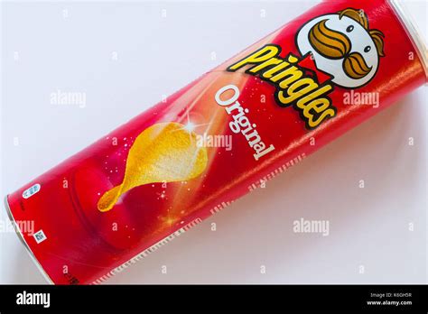 Tub Of Pringles Original Set On White Background Stock Photo Alamy