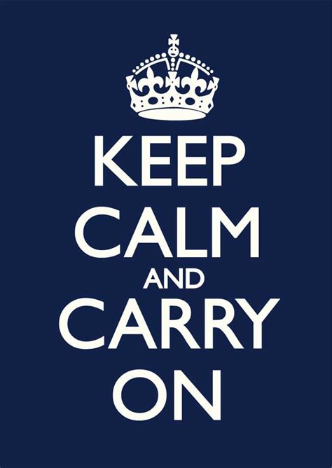 Keep Calm And Carry On Navy Blue And Old White Poster
