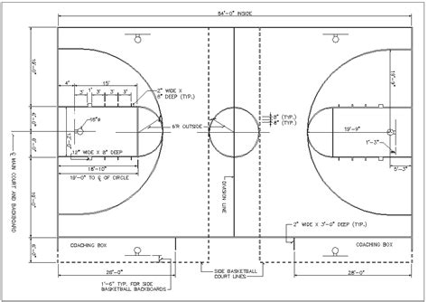 Basketball Ground Plan Cadbull
