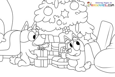 Bluey Christmas Coloring Pages