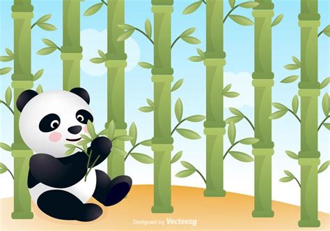 Panda With Bamboo Vector Background Download Free Vector Art Stock
