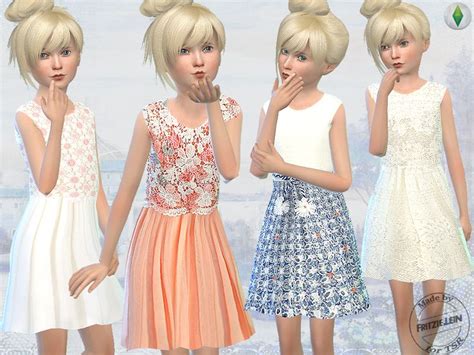 Fritzieleins Elegant Embroidery And Lace Dresses Sims 4 Dresses