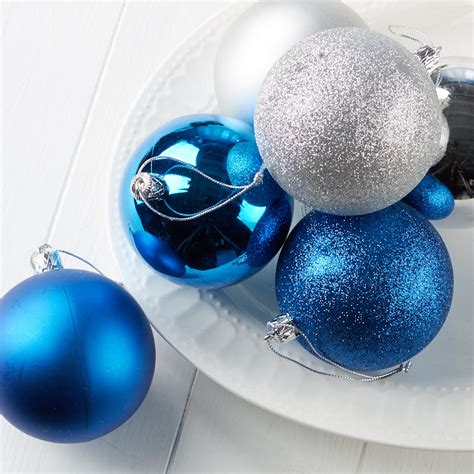 Blue And Silver Christmas Ball Ornaments Christmas Ornaments