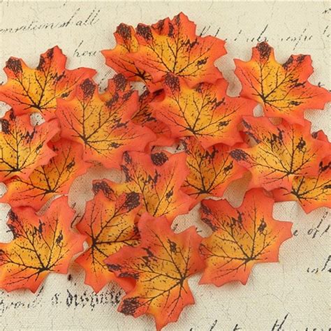 100pcslot Artidicial Silk Maple Leaves Multicolor Fake Fall Leaf For