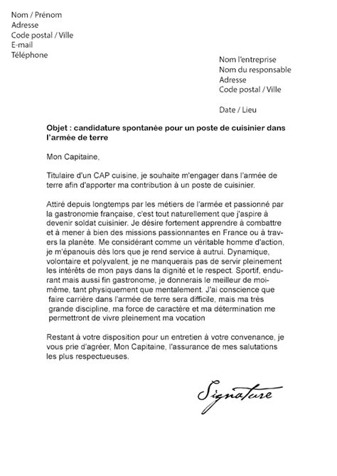 Exemple de lettre de motivation pour cuisinier gratuit  Atwebster.fr