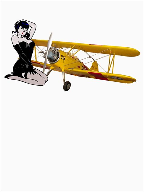 Aviation Vintage Aircraft With Pin Up Girl T Shirt By Skyhawktees