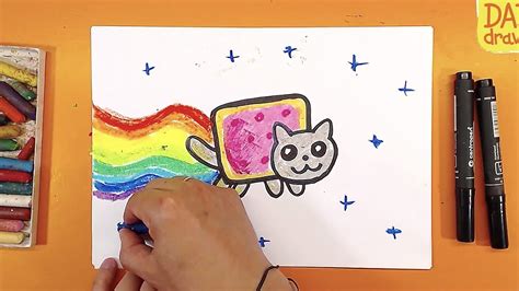 How To Draw Color Nyan Cat Step By Step Easy And Cute