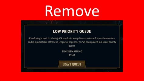 How To Remove Low Priority Queue League Of Legends Youtube