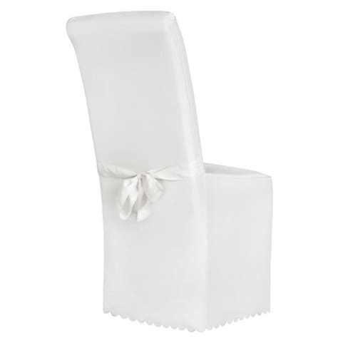 Housse de chaise avec nœud en Polyester Blanche TECTAKE  Achat / Vente