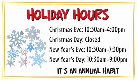 Business Hours Sign Template Free Fresh Habit Holiday Hours Closed