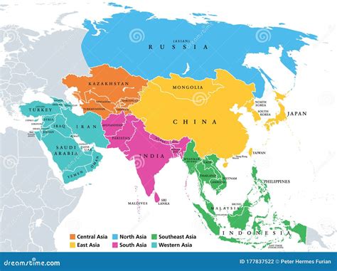 Regions Of Asia Map