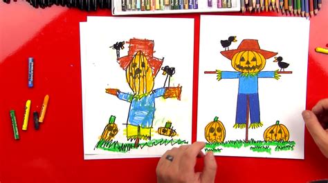 Spider handprint via the best ideas for kids all you need is four these simple ideas for halloween crafts are some of our favorites. How To Draw A Scarecrow - Art For Kids Hub