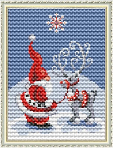 cross stitch stamped kits 11ct 9x11 inch holiday t pre printed cross stitching