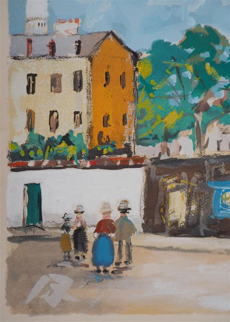 Maurice Utrillo Cabaret In Montmartre Original Lithograph At 1stdibs