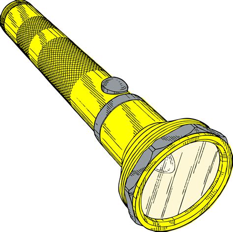 Yellow Flashlight Drawing Free Image Download