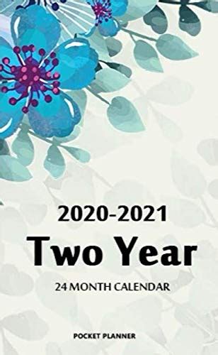 2020 2021 Pocket Planner Two Year Monthly Calendar Small Notebooks 24