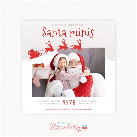 Santa Mini Session Template Santa Minis Strawberry Kit