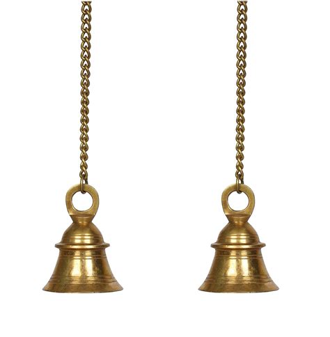 Kartique Brass Wall Hanging Bells For Home Mandir Temple Living Room