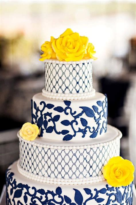 Adorable Wedding Cake Wedding Cakes Blue Yellow Wedding Cake