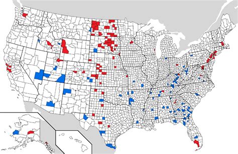 Blue And Red Counties Map