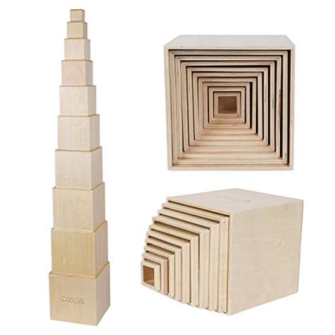 Towo Wooden Stacking Boxes Nesting And Sorting Cups Numbers Alphabet