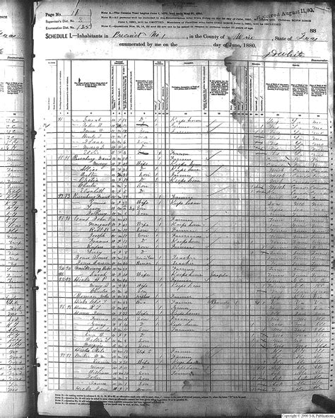 1880 Census Page Images For Wise County Texas