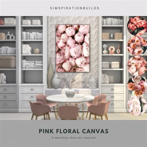 Pink Floral Canvas At Simspiration Builds Sims 4 Updates