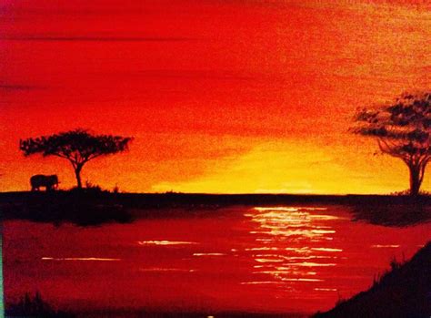 African Sunset Painting By Stanley Whitehouse