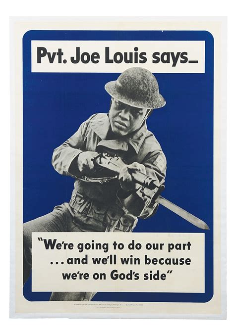 Joe Louis Wwii One Sheet Recruiting Poster With Religious Appeal