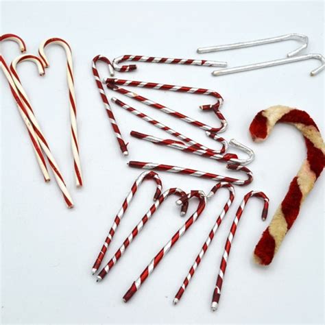 Vintage Christmas Candy Cane Lot Foil Plastic And Chenille Etsy