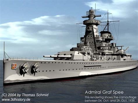 German Heavy Cruiser Admiral Graf Spee Digitized Color Naval