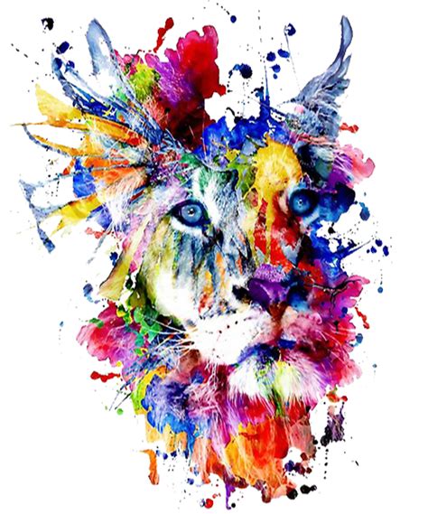 Pin By Sᴛʀᴀᴡʙᴇʀʀʏ ᴛʜᴇ ɢʜᴏsᴛ On Craft Colorful Art Watercolor Lion