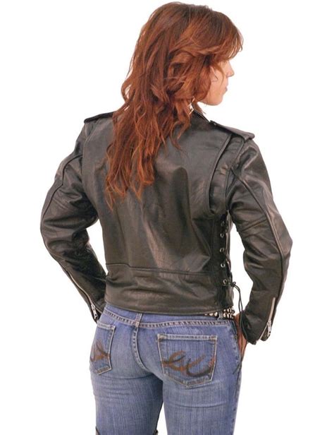 Sexy Crop Leather Motorcycle Jacket W Zip Out And Side Lace L201lk Jamin Leather™
