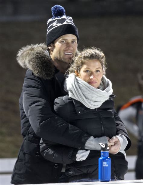 Brady and bundchen were then. Gisele Bundchen and Tom Brady at Son Benjamin's Hockey ...