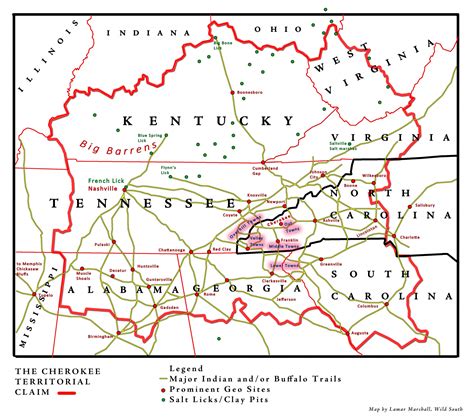 The Cherokee Territorial Claim Circa 1700 Wild South