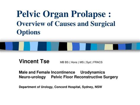 Ppt Pelvic Organ Prolapse Overview Of Causes And Surgical Options Hot