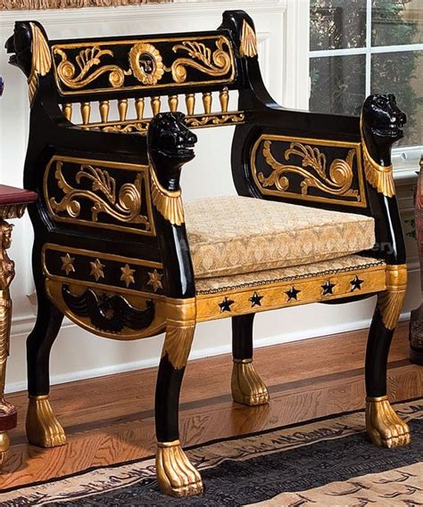 Ancient Roman Throne Chair Hand Carved Egyptian Furniture Rustic