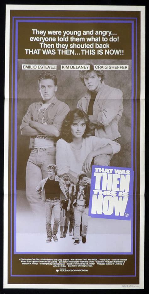 That Was Then This Is Now Australian Daybill Movie Poster